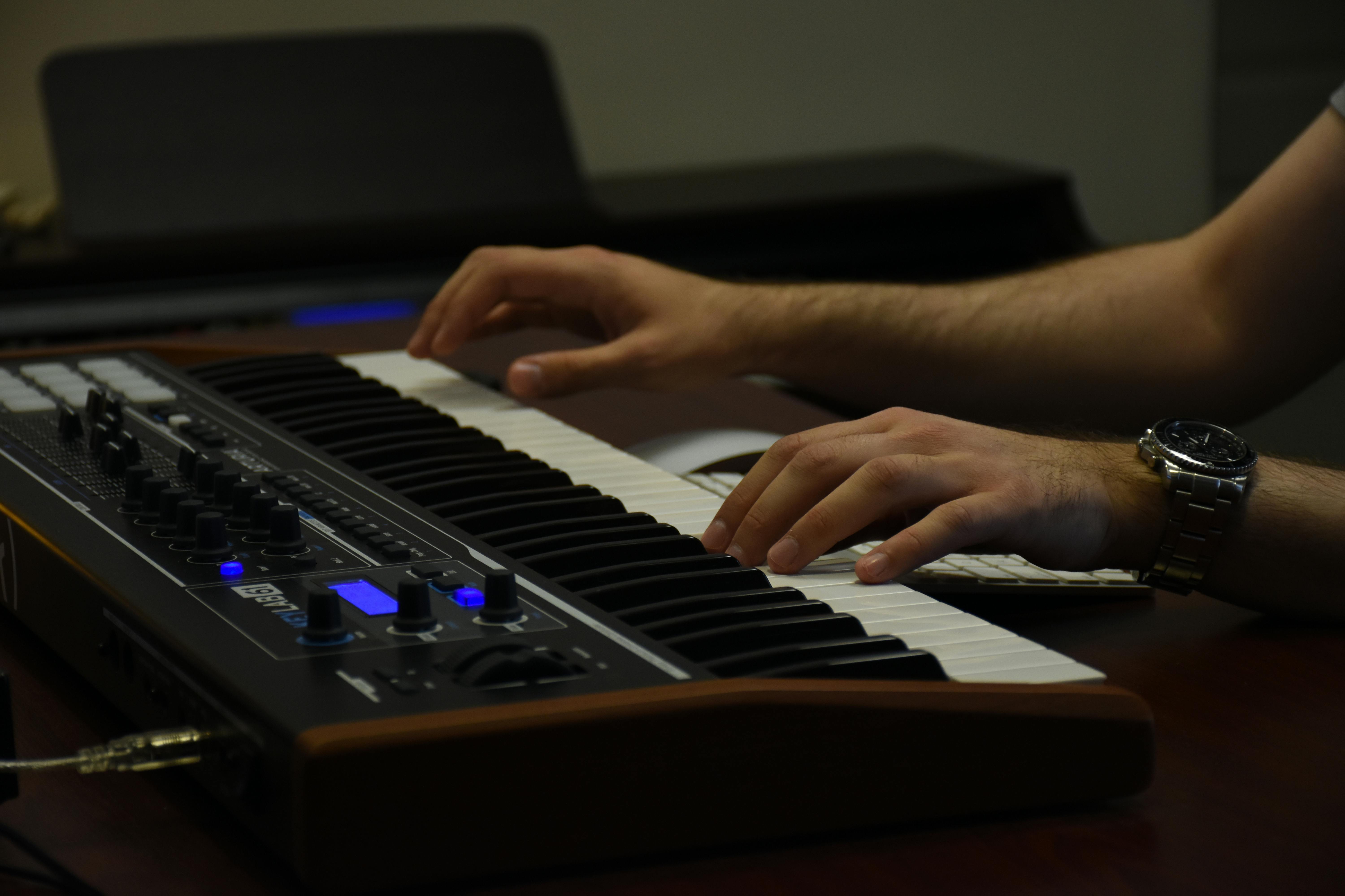 Composer's desk with equipment